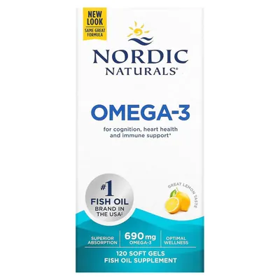 Омега-3 Nordic Naturals Omega-3 690 мг, лимон, 180 капсул