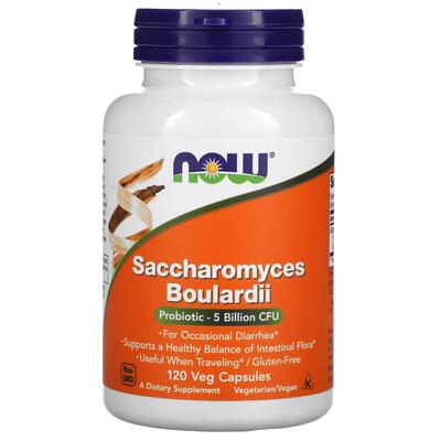 Сахаромицеты буларди NOW Saccharomyces Boulardii 5 млрд. КОЕ, 120 вегетарианских капсул