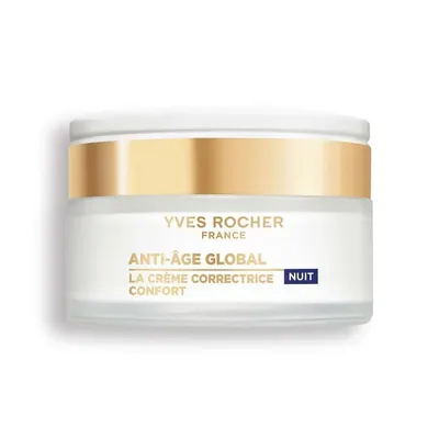 Крем для обличчя Yves Rocher Anti-Age Global Антивіковий із золотим тисячолистником нічний, 50 мл