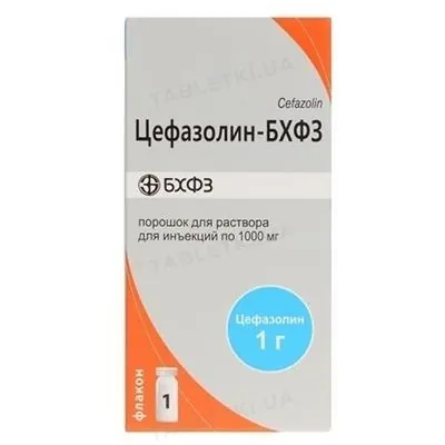 Цефазолін-БХФЗ порошок для р-ну д/ін. по 1000 мг №1 у флак.