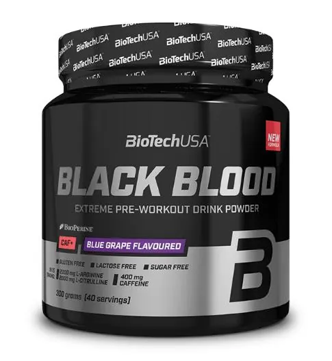 Передтренувальний комплекс Biotech Black Blood Caf+ синій виноград, 300 г
