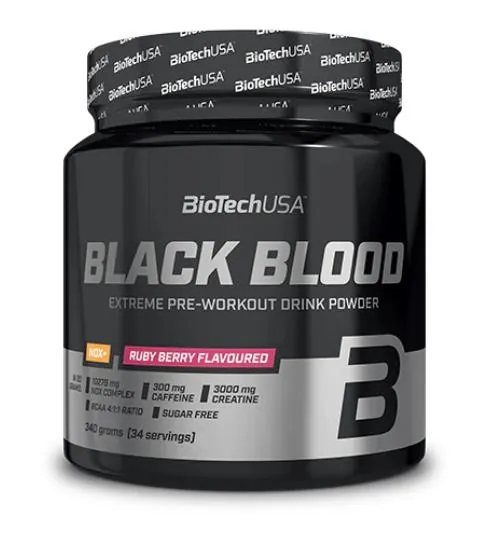 Передтренувальний комплекс Biotech Black Blood Nox+ рубінова ягода, 330 г