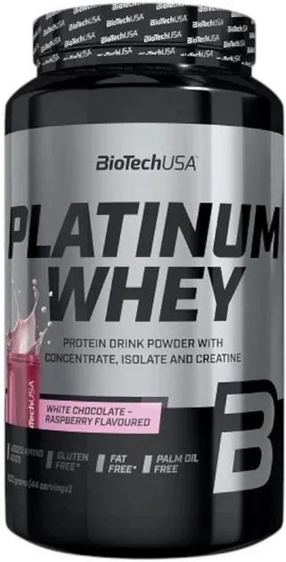 Протеїн сироватковий змішаний Biotech Platinum Whey білий шоколад-малина, 1 кг