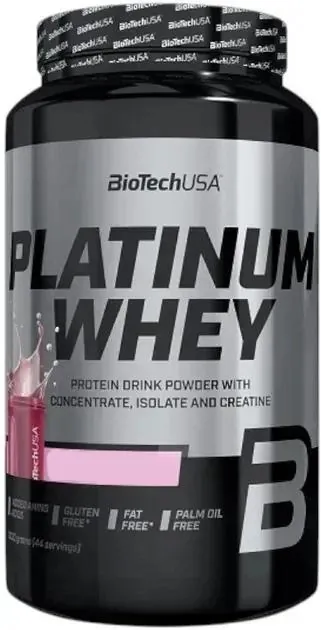 Протеїн сироватковий змішаний Biotech Platinum Whey полуниця, 1 кг
