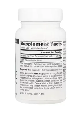 Берберин Source Naturals Berberine 500 мг, 30 вегетаріанських капсул