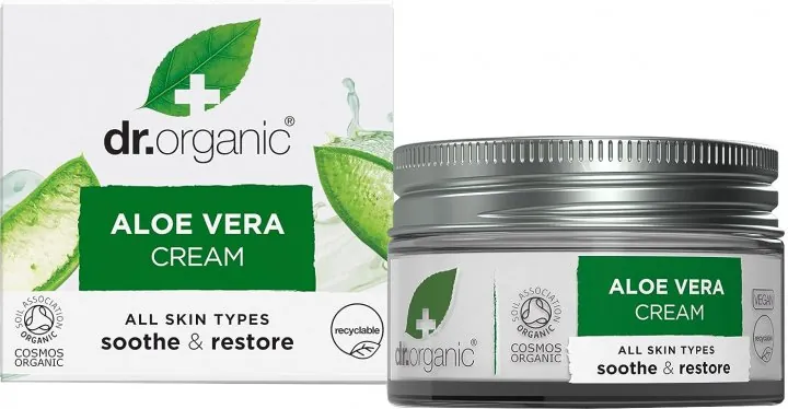 Крем для обличчя та тіла Dr.Organic Aloe Vera заспокійливий відновлюючий з алое вера, 50 мл