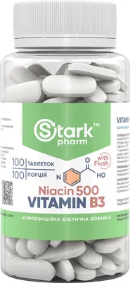 Ніацин Stark Niacin Vitamin B3 with Flush 500 мг, 100 таблеток