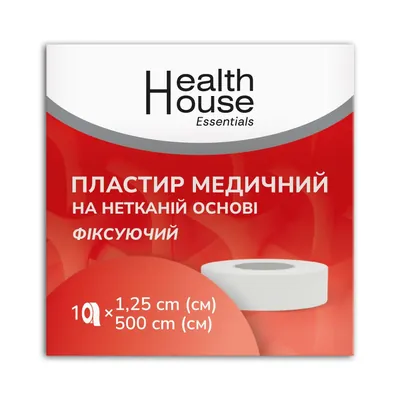 Пластир медичний Health House на нетканій основі розмір 1,25 см х 500 см, 1 штука