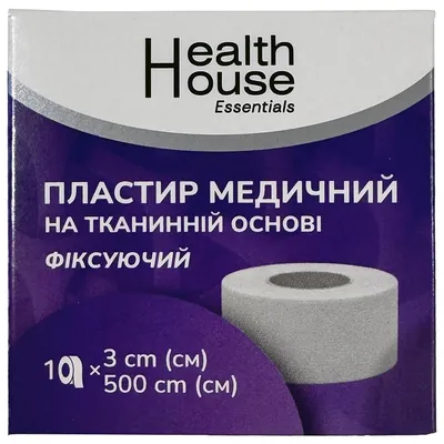 Пластир медичний Health House на тканинній основі розмір 3 см х 500 см, 1 штука
