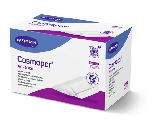 Пов'язка пластирна Cosmopor advance абсорбуюча адгезивна 10 см х 6 см стерильна, 25 штук
