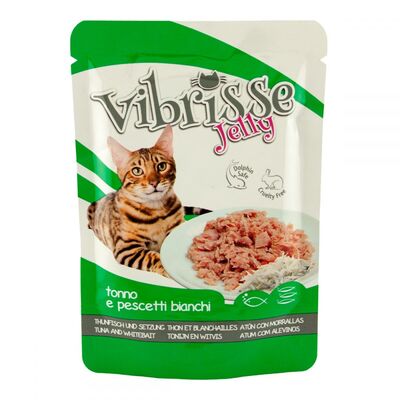 Корм влажный для кошек Vibrisse tuna & whitebait с тунцом и снетками в желе, 70 г