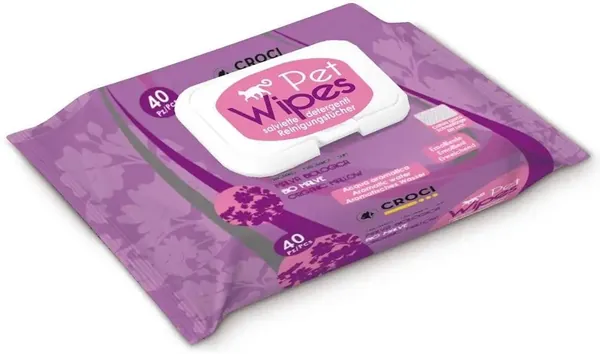 Серветки вологі Croci Organic Mauve Bio для котів, 40 штук