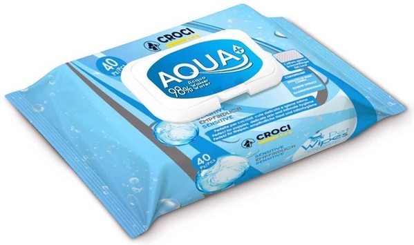 Салфетки влажные Croci Sensitive Aqua+ для кошек, 40 штук