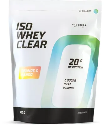 Протеїн сироватковий ізолят Progress Nutrition Iso Whey Clear манго-апельсин, 460 г