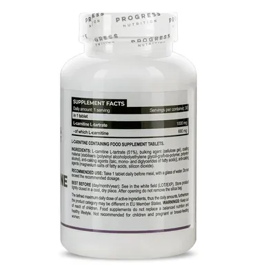 L-карнітин Progress Nutrition L-Carnitine 1000 мг, 60 таблеток