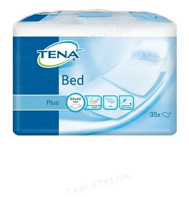 Пелюшки Tena Bed Underpad Plus одноразові поглинаючі 60 x 40 см, 35 шт