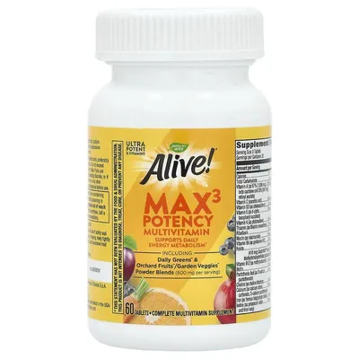 Мультивітаміни Nature's Way Alive! Max3 Potency Multivitamin With Iron, 60 таблеток