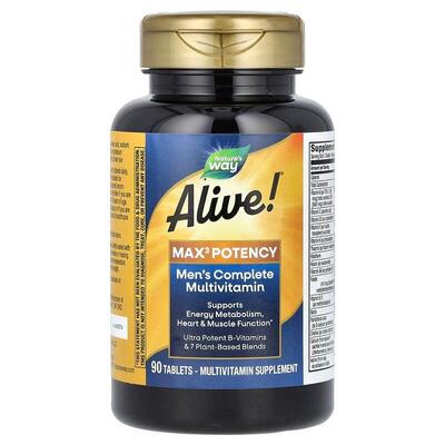 Мультивитамины для мужчин Nature's Way Alive! Men’s Max3 Daily Multivitamin, 90 таблеток