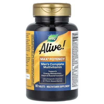 Мультивітаміни для чоловіків Nature's Way Alive! Men’s Max3 Daily Multivitamin, 90 таблеток