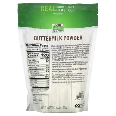 Пахта NOW Real Food Buttermilk Powder порошок, 397 г