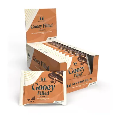 Печиво протеїнове MyProtein Gooey Filled Cookie подвійний шоколад та карамель, 12 штук по 75 г