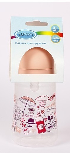 Бутылочка для кормления Lindo LI 159 с широким горлышком и силиконовой соской, 250 мл
