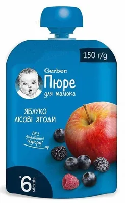 Пюре фруктове Gerber Яблуко з лісовими ягодами, 150 г