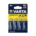 Батарейка Varta Longlife AA щелочная, 4 штуки
