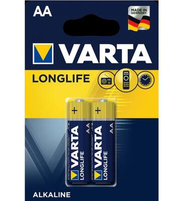 Батарейка Varta Longlife AA щелочная, 2 штуки