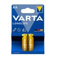 Батарейка Varta Longlife AA щелочная, 2 штуки