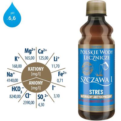 Вода минеральная Szczawa I АнтиСтрес лечебная газированная, 0,33 л