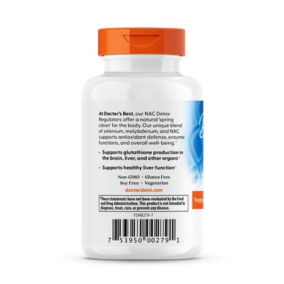 N-ацетилцистеин Doctor's Best NAC Detox Regulators, 60 вегетарианских капсул