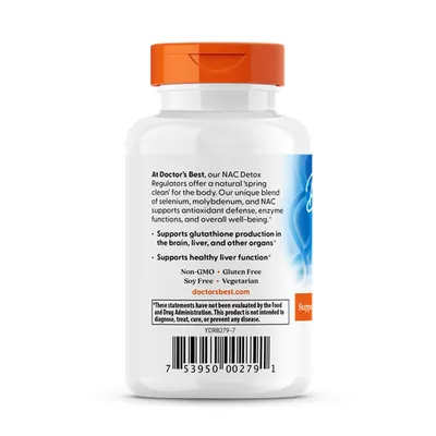 N-ацетилцистеїн Doctor's Best NAC Detox Regulators, 60 вегетаріанських капсул