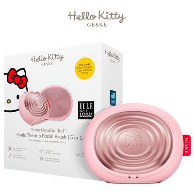 Термо-щетка для лица GESKE Электронная звуковая 5 в 1 by Hello Kitty, Розовая