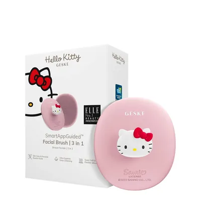 Щітка для обличчя GESKE 3 в 1 з тримачем by Hello Kitty, Рожева
