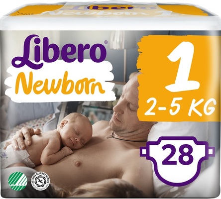 Підгузки Libero Newborn розмір 1, 2-5 кг, 28 шт