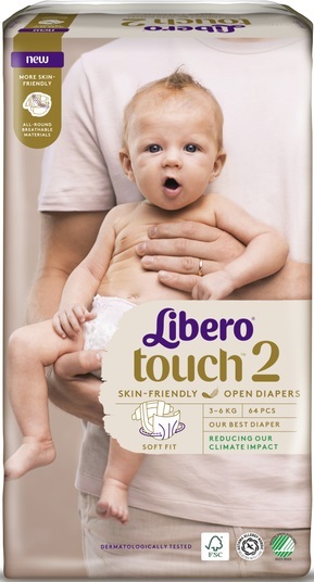 Подгузники Libero Touch размер 2, 3-6 кг, 64 шт
