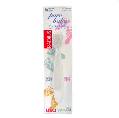 Зубная щетка Radius Pure Baby от 6 месяцев, ультра мягкая, фиолетовая
