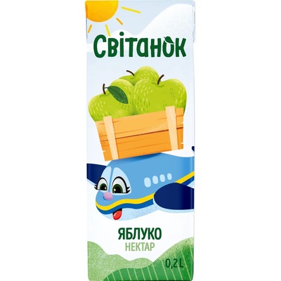 Нектар Світанок Яблуко освітлений, 200 мл