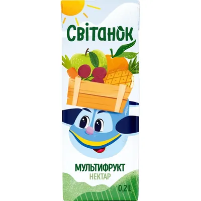 Нектар Світанок Мультифрукт неосвітлений, 200 мл
