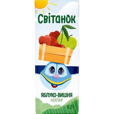 Нектар Світанок Яблуко-Вишня освітлений, 200 мл