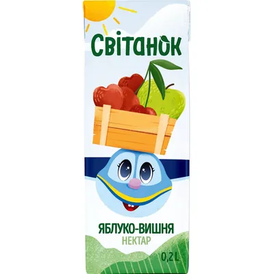 Нектар Світанок Яблуко-Вишня освітлений, 200 мл