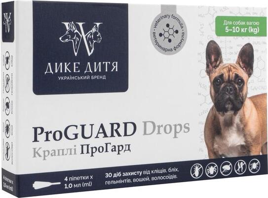Капли Дике Дитя ProGUARD для собак весом от 5 до 10 кг, 4 пипетки по 1 мл