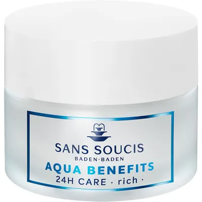 Крем-догляд Sans Soucis Aqua Benefits 24h зволоження для сухої шкіри насичений, 50 мл