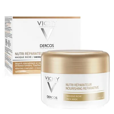 Маска Vichy Dercos насичена поживно-відновлювальна для сухого і пошкодженого волосся, 200 мл