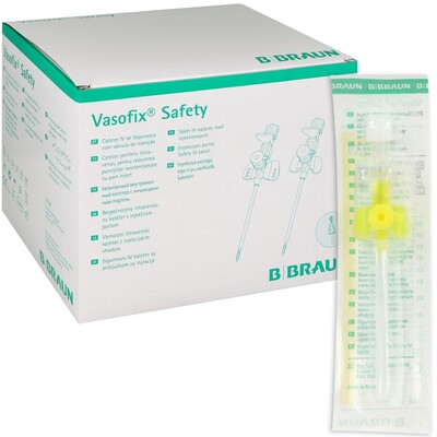 Vasofix Safety Braunüle G24 – Gelb, 0,70 X 19 Mm – Venenverweilkanüle Mit Sicherheitsmechanismus