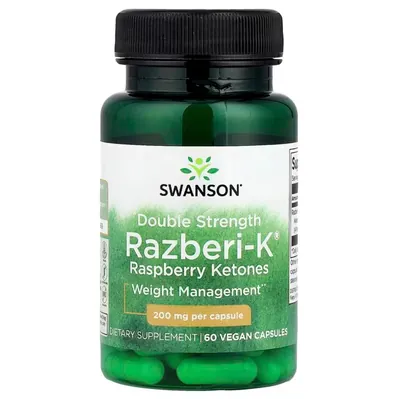 Малинові кетони Swanson Razberi-K Raspberry Ketones 200 мг, 60 капсул