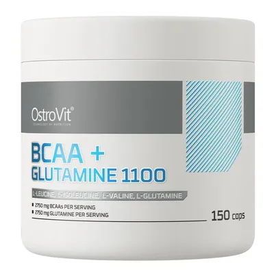 Амінокислоти OstroVit BCAA + Glutamine 1100 мг, 150 капсул