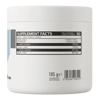 Амінокислоти OstroVit BCAA + Glutamine 1100 мг, 150 капсул