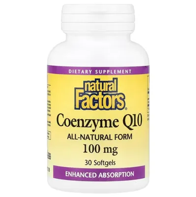 Коензим Q10 Natural Factors Coenzyme Q10 100 мг, 30 м'яких желатинових капсул
